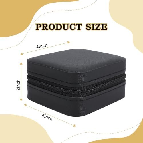 Travel Jewelry Case and Organizer with Mirror,Portable Mini Storage Box for Rings, Earrings, Necklaces, Gift for Mother Mom, Girl, Daughter, Sisters, Bridesmaids, Mother's Day Gift（Black） - Image 3