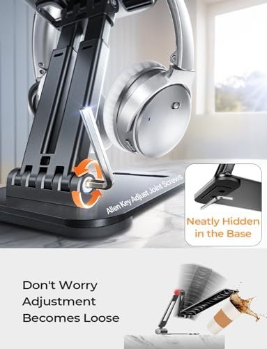 LISEN for iPad Stand Tablet Holder for Desk, Cool Home Office Desk Accessories for Men Women Kids Tablet Gifts, Office Home Essentials Gadgets Portable Monitor Stand for iPad a16 Accessories Kindle - Image 7