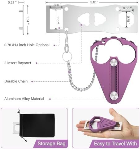 Portable Door Lock for Travelers, Sturdy Metal Hotel Door Lock Security for Motel Home Office Apartment Bedroom, Privacy & Safety Essential - Image 6