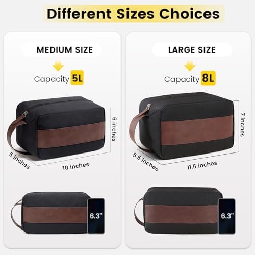 Vorspack Toiletry Bag for Men - Water Resistant Travel Bag for Toiletries, Accessories, Travel Essentials, Gifts - Black - Image 2