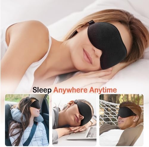 LitBear Sleep Mask for Side Sleeper Women Men, Eye Mask for Sleeping Light Blocking, 3D Contoured Cup Sleeping Mask, Soft Breathable Sleep Eye Mask with Adjustable Elastic Strap for Travel - Image 7