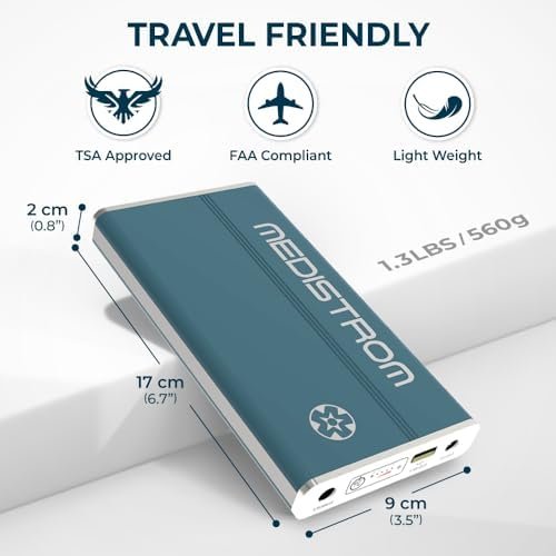 Bundle: Medistrom Pilot 24 Lite with 3 Pack Travel CPAP Wipes - 95Wh CPAP Battery Backup Power Supply for CPAP Machine - Camping Power Bank - Lightweight Portable Battery - TSA Approved CPAP Battery - Image 6