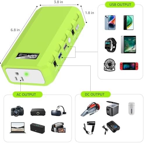 powkey Portable Power Station with AC Outlet, 65W/110V External Battery Pack 24000mAh/88.8Wh Power Pack, Portable Power Source Supply Backup for Outdoor Tent Camping Home Office - Image 3