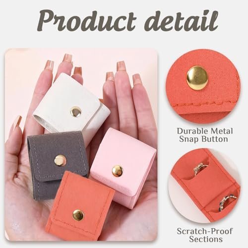 Mini Travel Jewelry Bag with Buckle, Portable Travel Jewelry Organizer Case, Foldable Jewelry Roll for Earrings, Necklaces, Rings,Bracelets,Lightweight Travel Jewelry Pouch (4Pcs) - Image 5