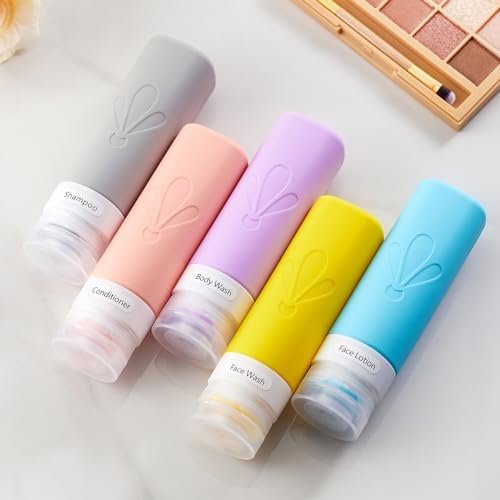 INSFIT Travel Bottles for Toiletries, TSA Approved 3oz Travel Size Toiletries, BPA Free Leak Proof Squeezable Silicone Tubes Travel Essentials for Shampoo Conditioner Lotion Soap - Image 6