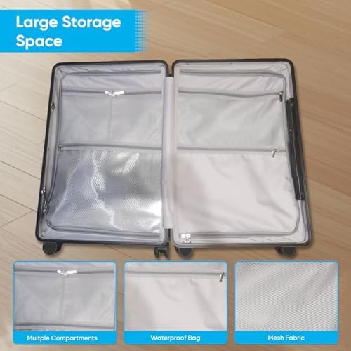 TABU 20" Ride-on Luggage with Seat For Kids & Adults,Carry On Hardshell Ride On Suitcase with 360° Lockable Spinner and TSA Lock, Black - Image 7