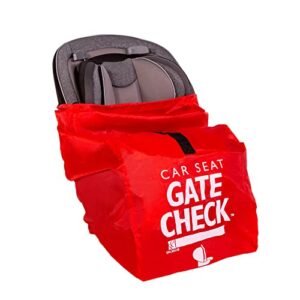 J.L. Childress Gate Check Bag for Car Seats - Travel Bag for Airplane, Fits All Baby & Infant Car Seats, Airport Accessories for Gate Check, Flying Essentials, AirTag Compatible - Red