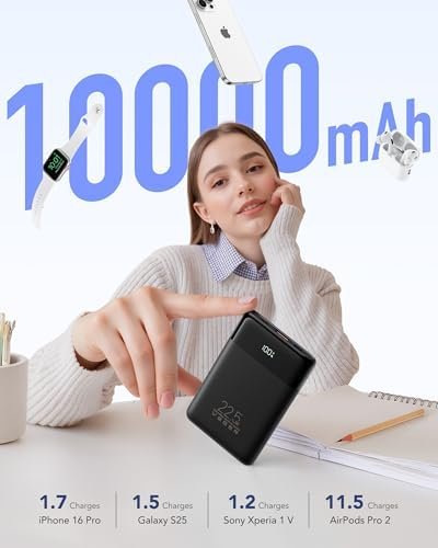 VEGER Portable Charger with Built in Cables, Slim 10000mAh PD 22.5W Fast Charging USB C Power Bank, 4 Outputs 3 Inputs Battery Pack Compatible with iPhone 16 15 14 13 Samsung iPad - Travel Essential - Image 4