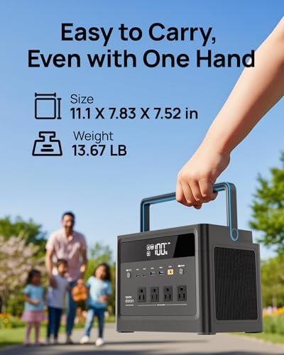 2026 Portable Power Station 1000W (Surge 2000W), 576Wh LiFePO4 Battery Solar Generator, Power Bank 110V Pure Sine Wave AC Outlet with PD 100W USB-C Fast Charging for Home Use, Hurricane Emergency, RVs - Image 3