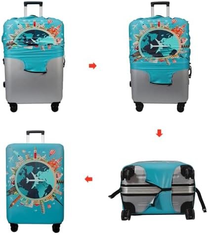 WUJIAONIAO Travel Luggage Cover Baggage Suitcase Cover Protector Skins 18-32 Inch (A15 Go Travel, S (for 18-20 inch luggage)) - Image 4