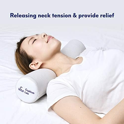 C CUSHION LAB Roll Pillow for Neck Relief - Extra Dense Memory Foam Round Cylinder Bolster for Cervical Support, Spondylosis, Neck Pain Relief, & Spine Lumbar Traction - Washable Cover & Travel Bag - Image 2