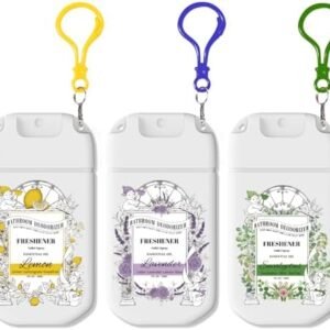 Travel Size Toilet Spray, Air Freshener Spray for Bathroom Deodorizer, Travel Essentials Variety with Removable Hook - Lemon Lavender Eucalyptus Scent