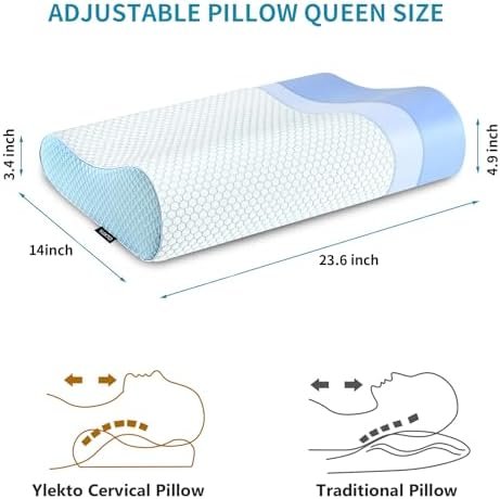 Memory Foam Pillows Neck Pillow Bed Pillow for Sleeping Ergonomic Cervical Pillow Orthopedic Contour Pillow for Side Back Stomach Sleeper - Image 3