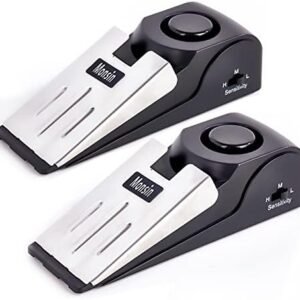 Door Stop Alarm, Door Stopper with 120DB Security Alarm, Floor Wedge Doorstop for Travel Apartment Home House (Pack of 2)