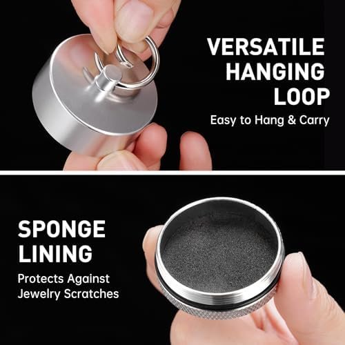 Aluminum Mini Traveling Jewelry Holder Storage with Easy-Access Clasp, Compact Safe Storage for Rings, Necklaces, Earrings - Convenient for Traveling, Removable Soft Pads for Pills - Image 2