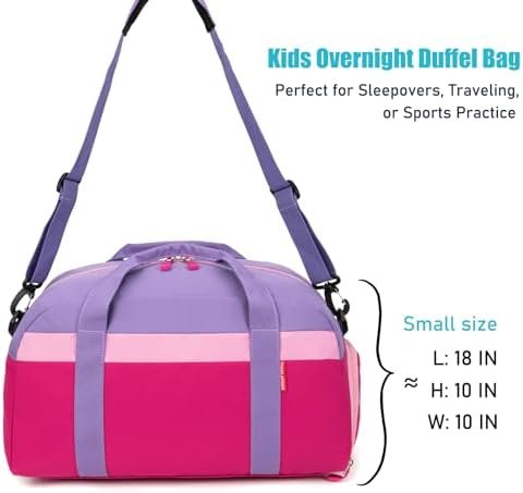 HawLander Kids Duffle Bag for Boys or Girls, Fit School Practice, or Overnight Travel (Rose Purple) - Image 6
