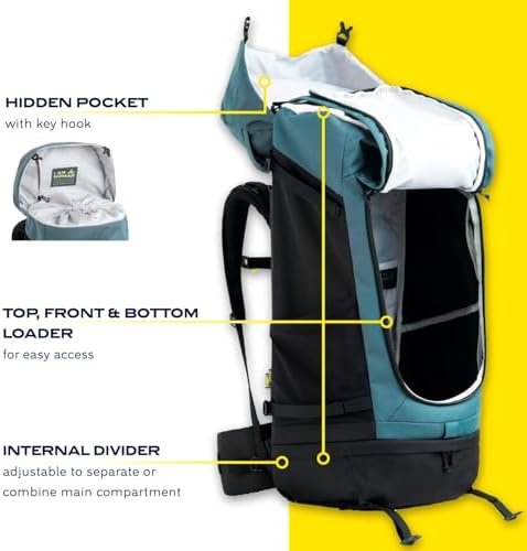 NOMAD Batura Backpack - Premium 70L Pack with Rain Cover Included | Lightweight Rucksack for Traveling, Hiking, Camping, Outdoor Sports (Steel Blue) - Image 2