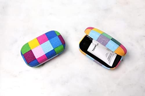 Kikkerland Multi Color Plaid Print Small Travel Portable Compact Organizer Case Container for Earbuds, Jewelry, Loose Change - Image 7