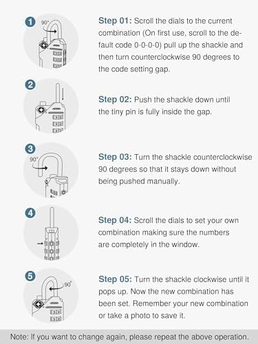 Puroma TSA Approved Travel Luggage Locks, 2 Pack Black 4 Digit Resettable Combination Code Lock with Zinc Alloy Body for Suitcase, Backpack, Laptop Bag, Gym Locker, Toolbox - Image 2