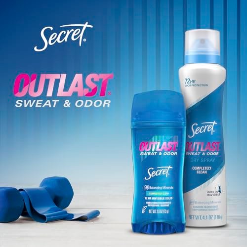 Secret Outlast Antiperspirant Deodorant for Women, 72hr Sweat & Odor Protection, PH Balancing Minerals, Invisible Solid, Completely Clean Scent, Travel Size, 0.5 oz - Image 7