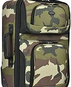 U.S. Traveler Rio Lightweight Softside Rolling Carry-on Suitcase, 2-Wheel Single, Camouflauge