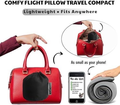 Travel Pillow for Airplane,Ergonomic Neck Support Memory Foam Scarf Pillows, Design Like a Cinnamon Roll, Soft & Comfy for Travel, Car, Train & Office, Adults & Kids, Includes 3D Eye Mask & Pill Case - Image 6
