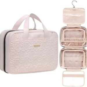 Everfun Hanging Travel Toiletry Bag Christmas Gifts for Women Traveling With Leakproof Compartment Makeup Cosmetic Organizer Dopp Kit Travel Accessories Essentials Must Have