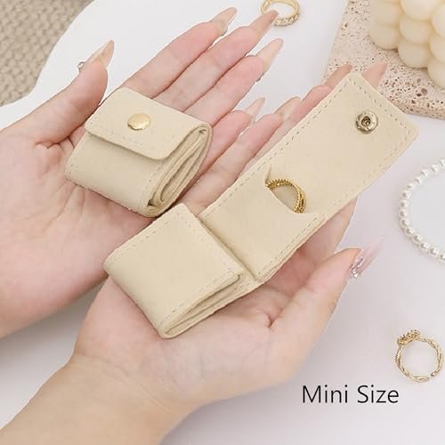 3Pcs Mini Travel Jewelry Bag with Buckle,Small Travel Jewelry Organizer Case,Foldable Jewelry Roll for Journey Rings, Necklaces, Earrings, Bracelets-Lightweight Jewelry Storage Organizer - Image 2