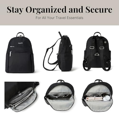 Securtex® Anti-theft Vacation Travel Backpack 10x13" Slash-Resistant Nylon Daypack w/RFID, Black - Image 5