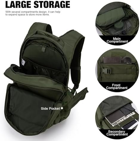 Mardingtop Tactical Molle Backpack for Men- 18L/28L EDC Hiking & Motorcycle Backpack - Image 4