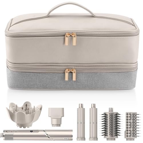 Travel Carrying Case for Hair Dryer Shark Flexstyle FlexFusion Airwrap Brush Double-Layer Hair Accessories Tools Storage Bag for Revlon Hairdryer Styler Organizer
