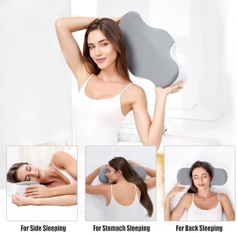 Bespilow Travel Pillow for Sleeping,Cervical Neck Support Pillow for Neck Pain Relief,Lightweight Ergonomic Memory Foam Camping Pillow,Portable Contour Pillows w/Travel Storage Bag,Cooling Cover - Image 4