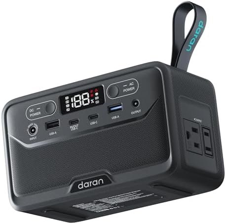 2026 Portable Power Station 28000mAh LiFePO4 Battery, Solar Power Bank with AC Outlet 100W/110V, USB-C PD Two-Way Fast Charging Samll Generator for Laptop, Camping, Home, Office, TSA Approved