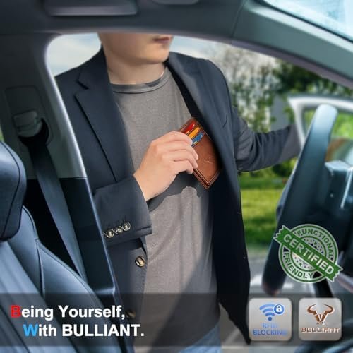 BULLIANT Magnetic Closure Slim Wallet-Genuine Leather Front Pocket Wallet for Men,RFID Blocking,Holds 12 Cards and Money Clip - Image 6