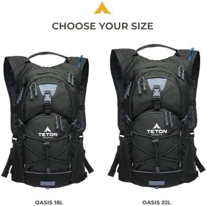 Teton Oasis/Trailrunner Hydration Backpack – Lightweight Water Pack with 2L/3L Bladder for Hiking, Running, Cycling, Biking – 2L/18L/22L Sizes – Sewn-in Rain Cover – Fits Men and Women - Image 6