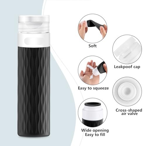 Travel Bottles for Toiletries, TSA Approved 3.4oz Travel Size Containers, BPA Free Leak Proof Silicone Traveling Bottles, Refillable Travel Essentials Kits for Shampoo Conditioner(4 Pack)-A - Image 3