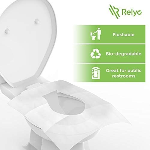 Toilet Seat Cover Paper Flushable (50 Pack) - XL for Adults and Kids Potty Training, 100% Biodegradable Travel Supplies Essentials for Public Restrooms, Airplane, Camping, Festivals - Image 2