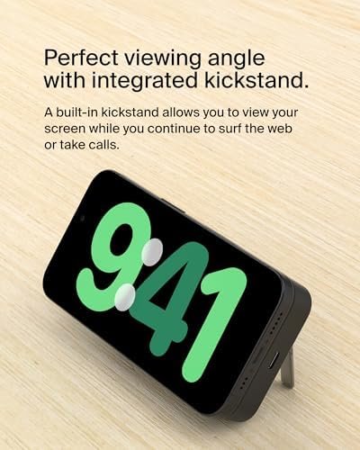 Belkin Portable Charger, Wireless Power Bank 15W 10000 mAh w/ Qi2, MagSafe Charger + Built-in Pop-up Kickstand - iPhone 17, Air, Pro, Pro Max, AirPods, Apple Watch, Google Pixel 10, etc. - Black - Image 9