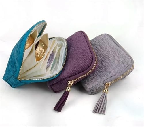 Midnight Travel Jewelry Case, Jewelry Zippered Pocket Case Travel Jewelry Bag Portable Organizer, Multi-Layer Storage With Zipper & Tassel For Earring Necklace Ring Bracelet For Girls Trip - Image 7