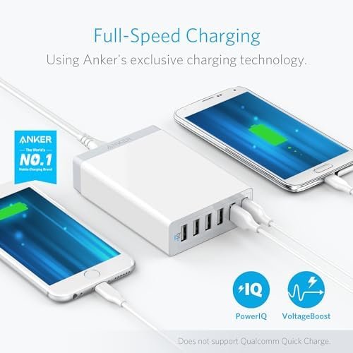 Anker Charger, 60W 6 Port USB Charging Station, PowerPort 6 Multi USB Charger for iPhone 14/13 Series, iPad Pro/Air/Mini, Galaxy S23/S22/S21, Note 20 Ultra, LG, HTC, and More - Image 2