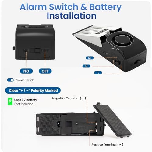 HOSOM 2 Pack Door Stop Alarm for Home & Travel Safety, 120dB Loud Siren Door Stoppers Security Device, Portable Anti-Slip Door Stop Wedge for Apartment, Hotel, Great for Travelers - Image 6