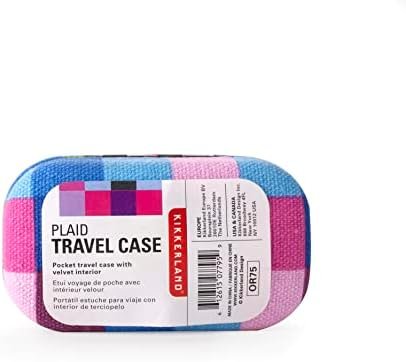 Kikkerland Multi Color Plaid Print Small Travel Portable Compact Organizer Case Container for Earbuds, Jewelry, Loose Change - Image 3