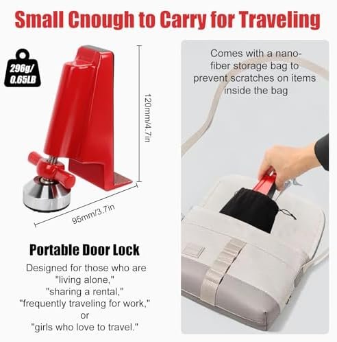 Door Stoppers Security,Portable Door Jammer for Travel Security Anti Theft,Door Lock Brace,Apartment Hotel Door Lock for Women,Personal Protection (no Alarm) - Image 4