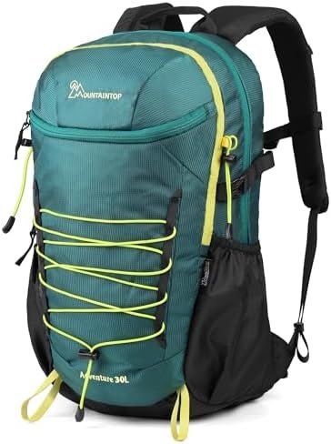 MOUNTAINTOP Hiking Backpack,30L Camping Backpack, Men Women Hiking Daypack Lightweight Travel Backpack for Climbing(Deep Green)