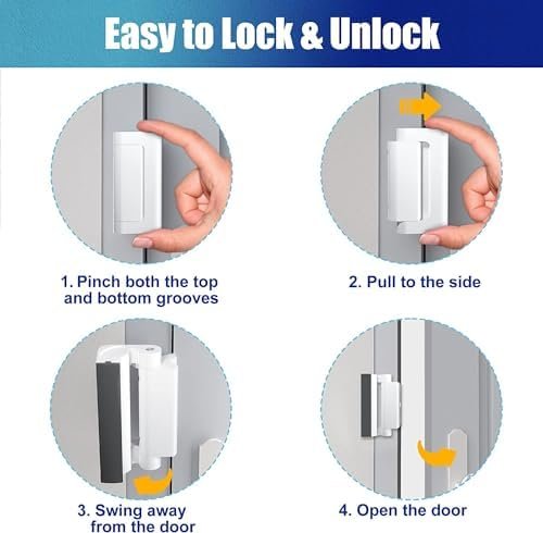 Door Reinforcement Lock Withstands 800lbs of Force - White Extra Proof Door Lock for Kids Safety with 8 Screws Prevents Unauthorized Entry, Add a Door Security Lock for Home Safety & Privacy - Image 4