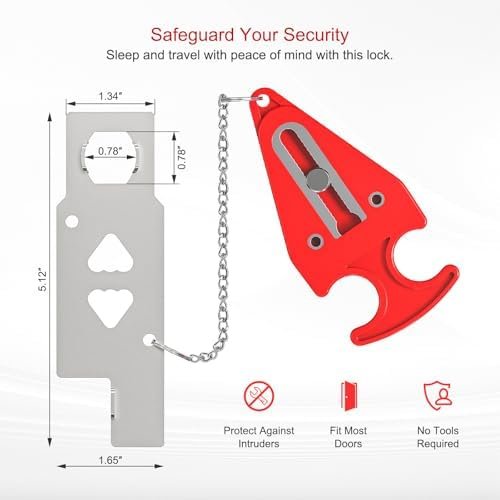 3rd Gen Portable Door Lock - Hotel Door Locks for Travelers Security, Travel Lock for Apartment/Dorm/Home - Extra Safety & Privacy Protection Device - Image 2