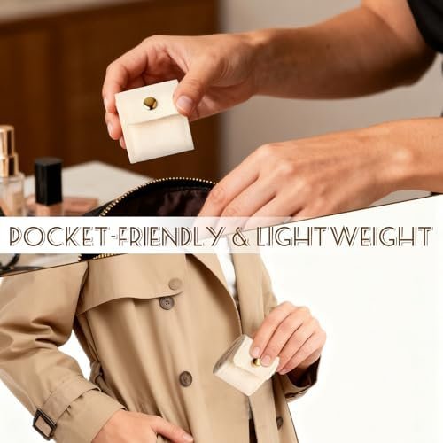 2 Pcs Mini Travel Jewelry Bag, Portable Foldable Small Jewelry Organizer with Snap Button, Compact Jewelry Case for Earrings Rings Necklaces - Lightweight Jewelry Storage Organizer, White, Pink - Image 5