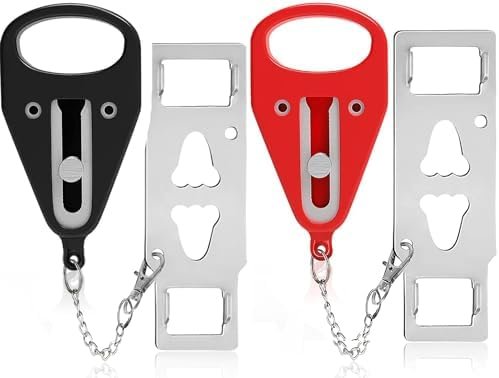 Portable Door Lock-2 Pack Solid Heavy Duty Extra Lock for Additional Privacy and Safety in Hotel,Apartment,and Prevent Unauthorized Entry in Traveling, AirBNB, Apartment and College