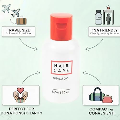 100 pack 1.7 oz Shampoo Travel Size for Hospitality, Hotel, Donation, Home less,Charity (100 bottles 1.7 ounces each) - Image 3