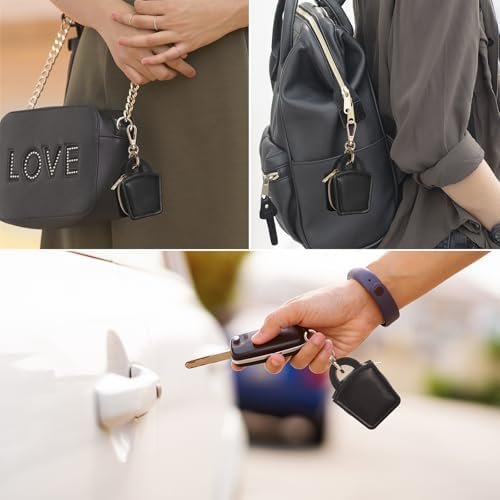 Jewelry Ring Holder Box with Keychain, Small Ring Earring Stud Necklace Storage Case for Gym Travel Sports, Portable Jewelry Storage Boxes (Black) - Image 6